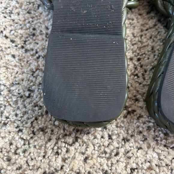 ASOS Braided Platform Slide Slip On Sandals Dark Green Size 9.5 - Picture 6 of 6